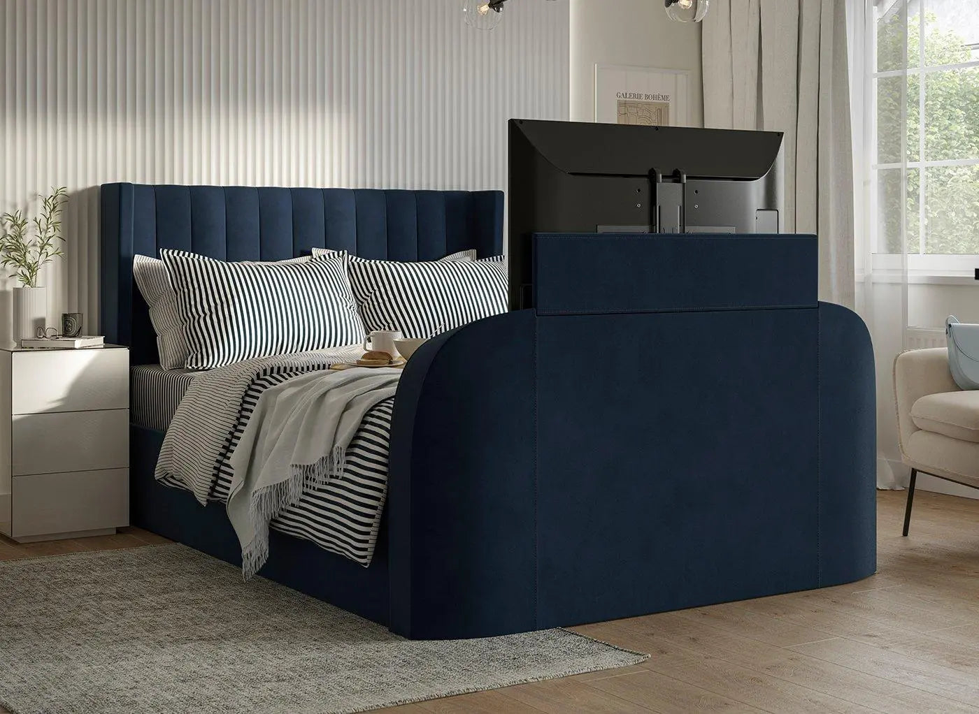 Foley Upholstered TV Bed Frame - Blue Dreams
