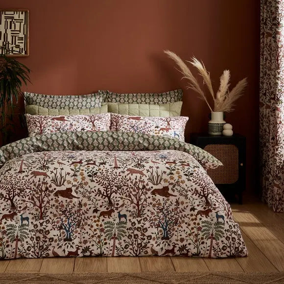 Forest Animals 100% Cotton Duvet Cover and Pillowcase Set Dunelm