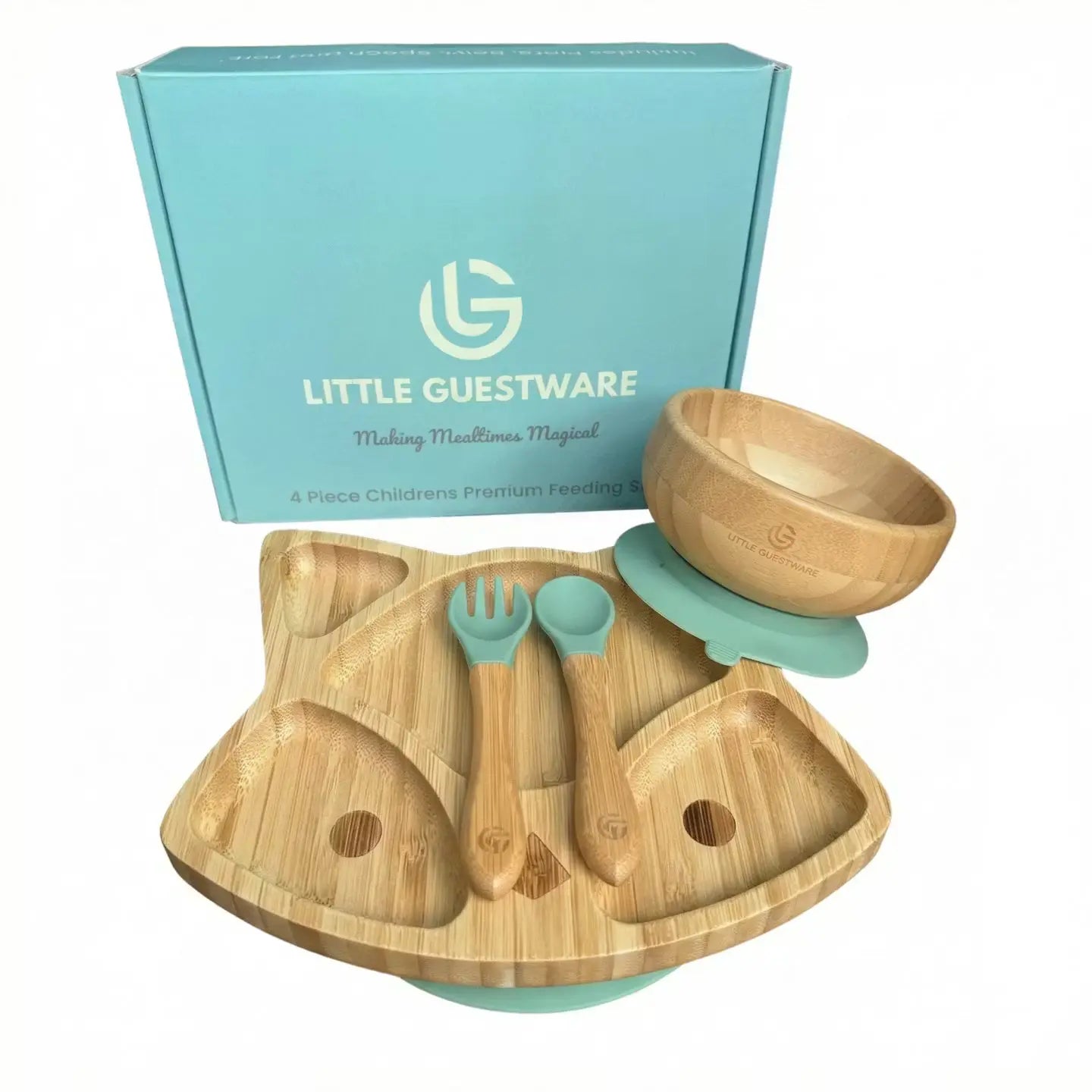 Fox Bamboo Feeding Set - Plate, Bowl, Spoon & Fork Gift Set SenseNest