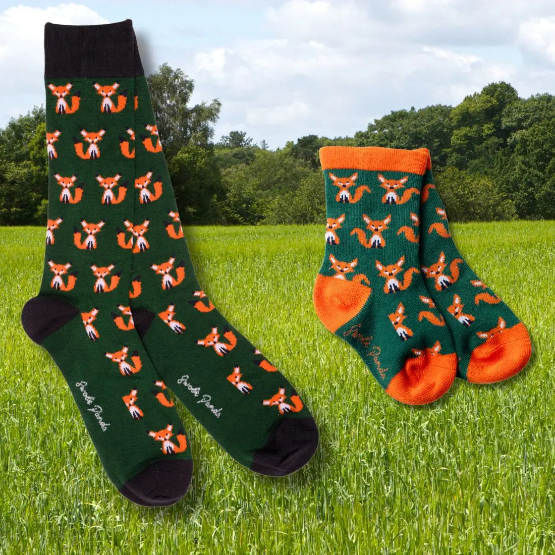 Fox Matching Bamboo Socks (Adult & Child) Swole Panda