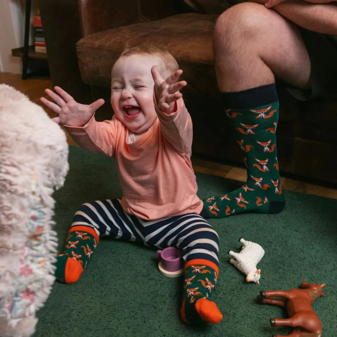 Fox Matching Bamboo Socks (Adult & Child) Swole Panda