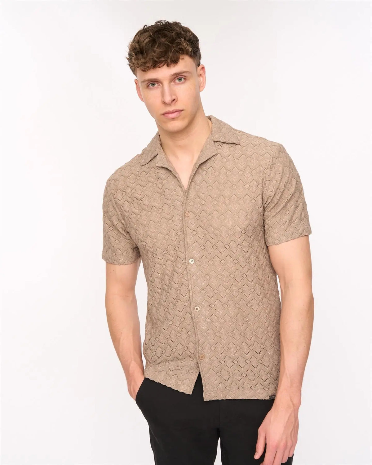 Foxborough Knit Shirt Taupe Duck and Cover