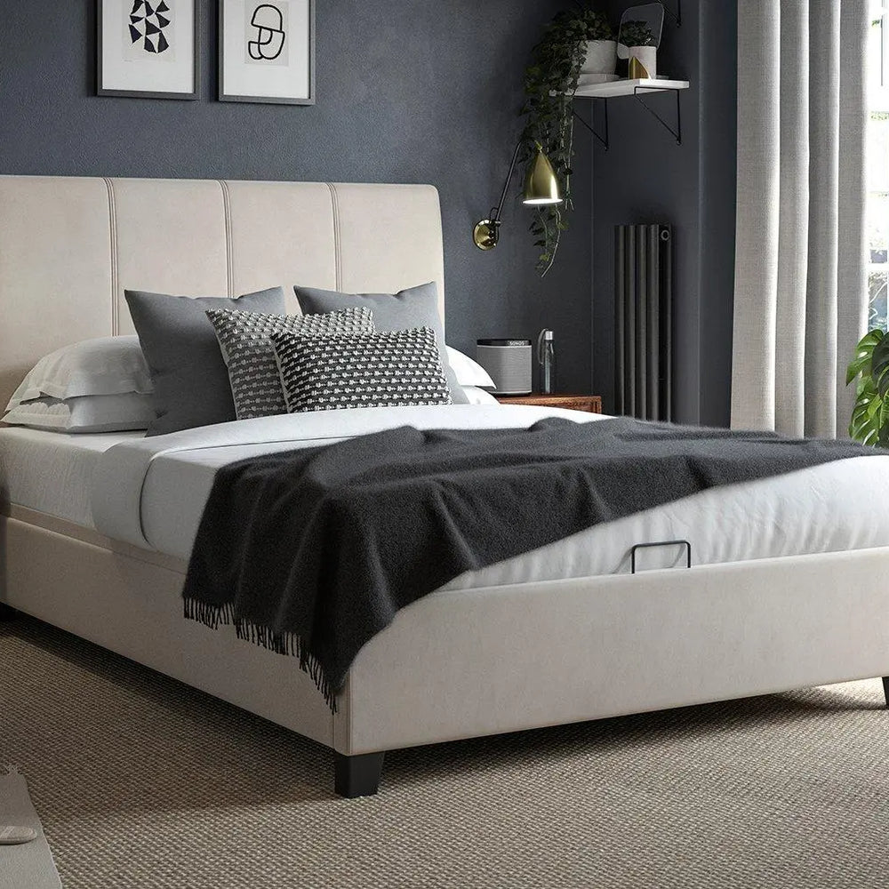 Francesca Upholstered Ottoman Bed Frame - Cream Dreams