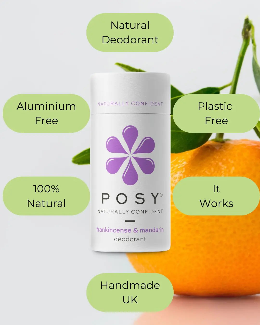 Frankincense & Mandarin Deodorant Posy London Natural Deodorant, Skin & Hair Products