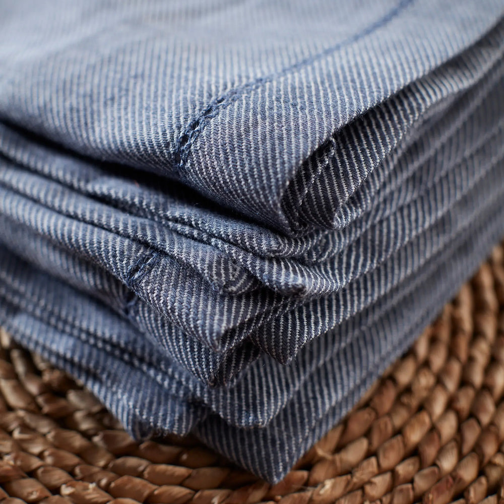 French Blue Cotton Linen Napkins - Set of 4 The Secret Linen Store