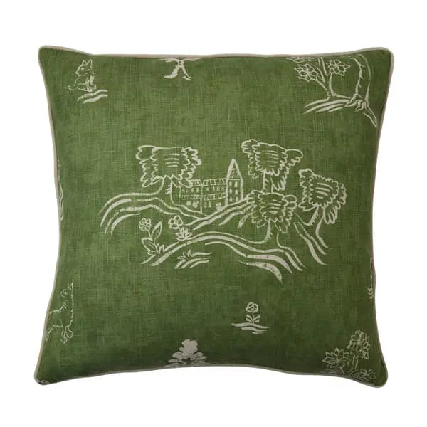 Friendly Folk Basil Green, Sustainable Feather, Cushion Kit Kemp Eco-conscious & Linen Blend & Viscose Blend Animal & Flo Andrew Martin