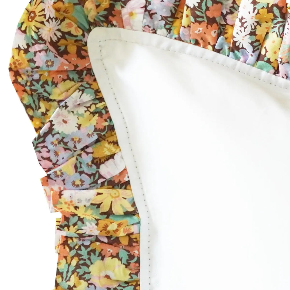 Frill Edge White Pillowcase Made With Liberty Fabric THORPE YELLOW Coco & Wolf