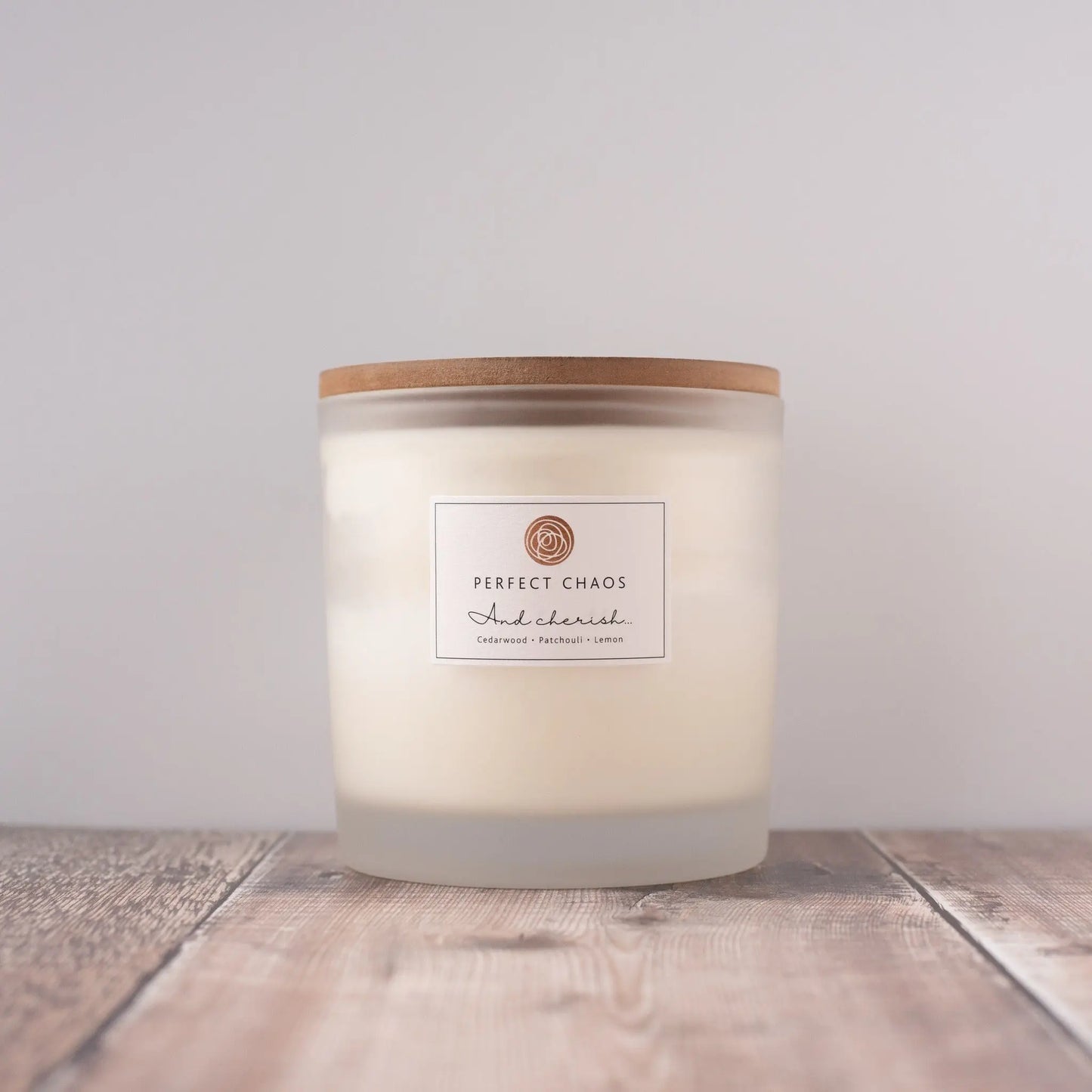 Frosted Glass Candle - And Cherish Perfect Chaos