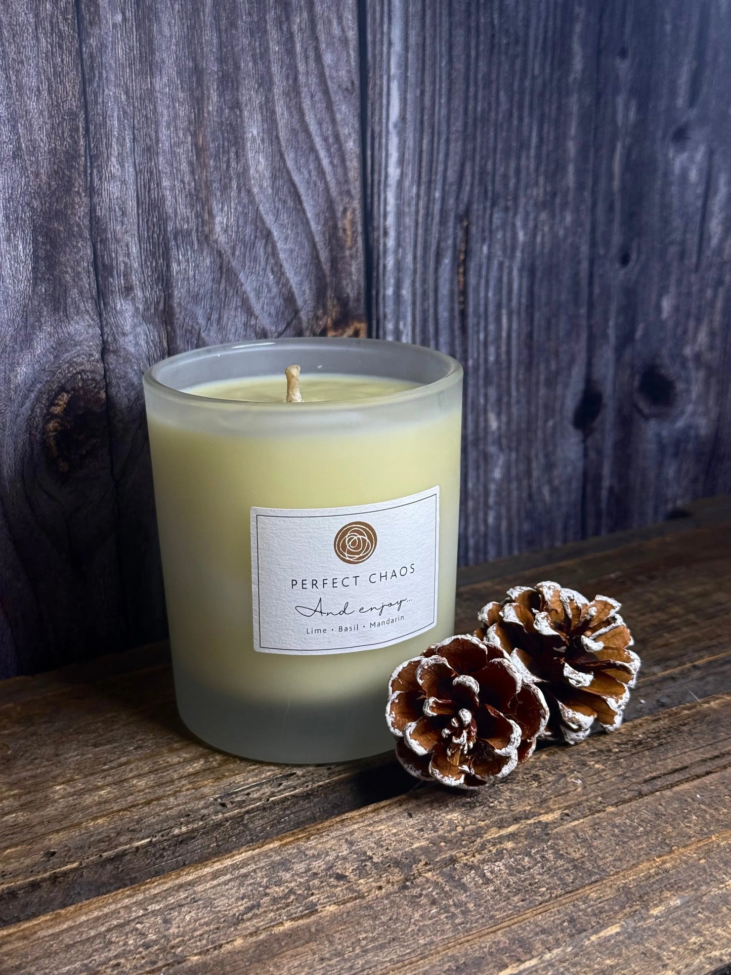 Frosted Glass Candle - And Enjoy Perfect Chaos