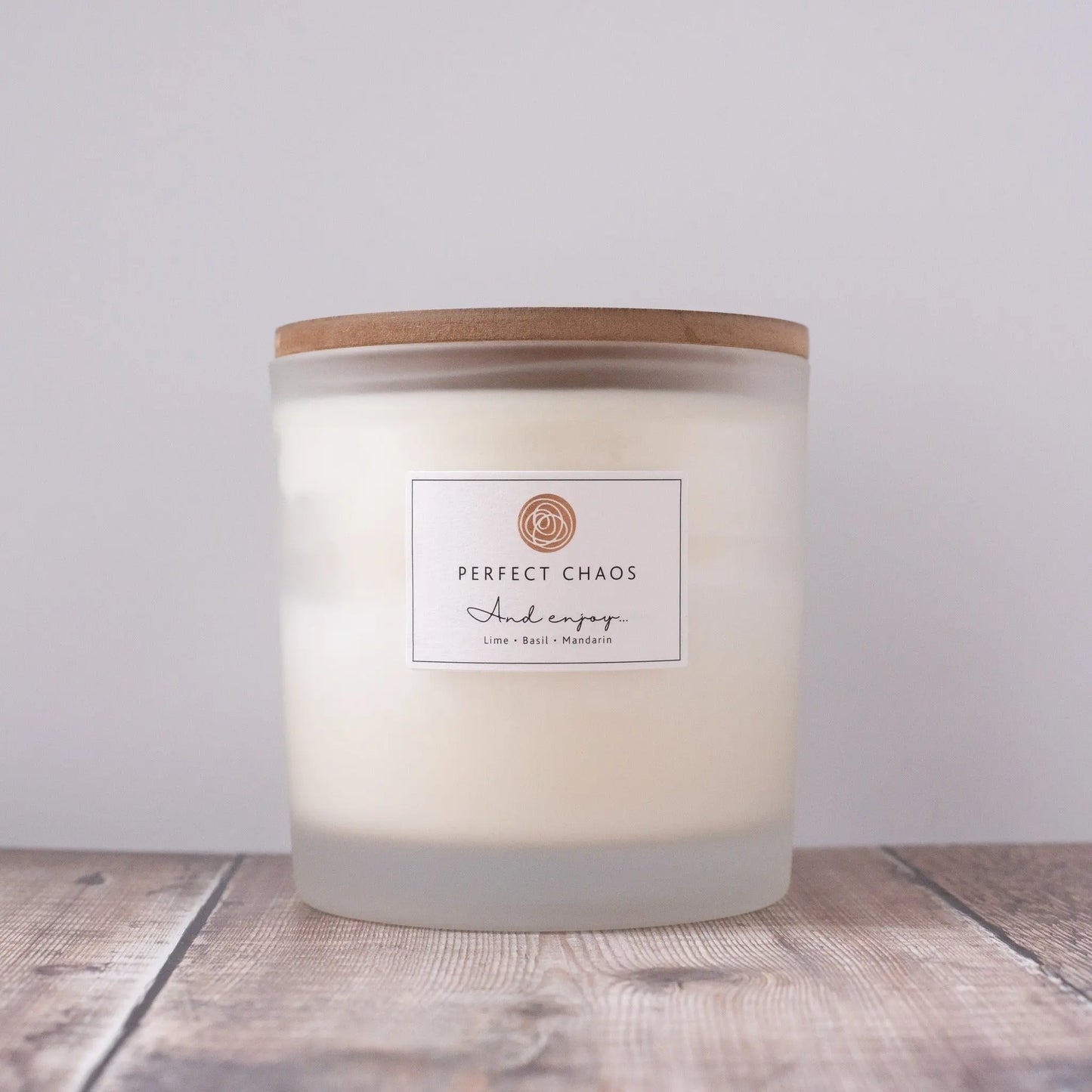 Frosted Glass Candle - And Enjoy Perfect Chaos