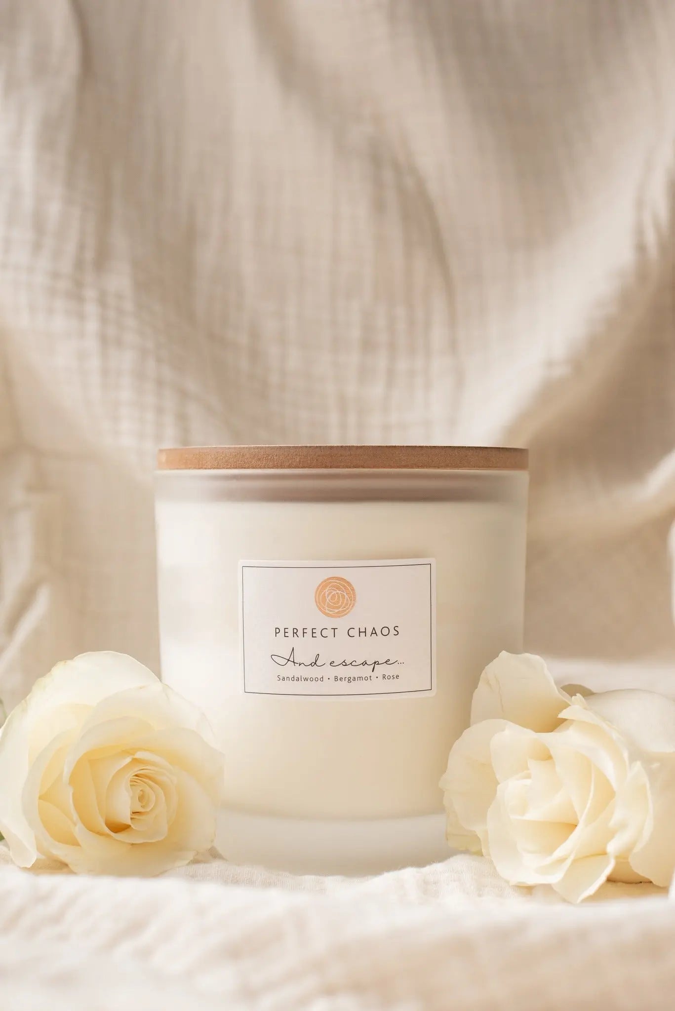 Frosted Glass Candle - And Escape Perfect Chaos