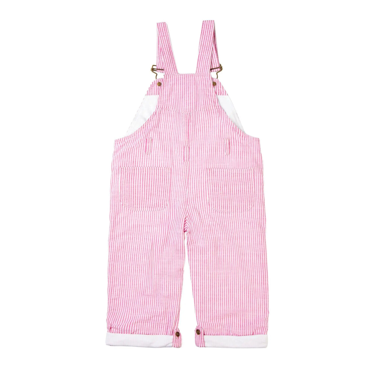 Fuchsia Seersucker Dungarees Dotty Dungarees