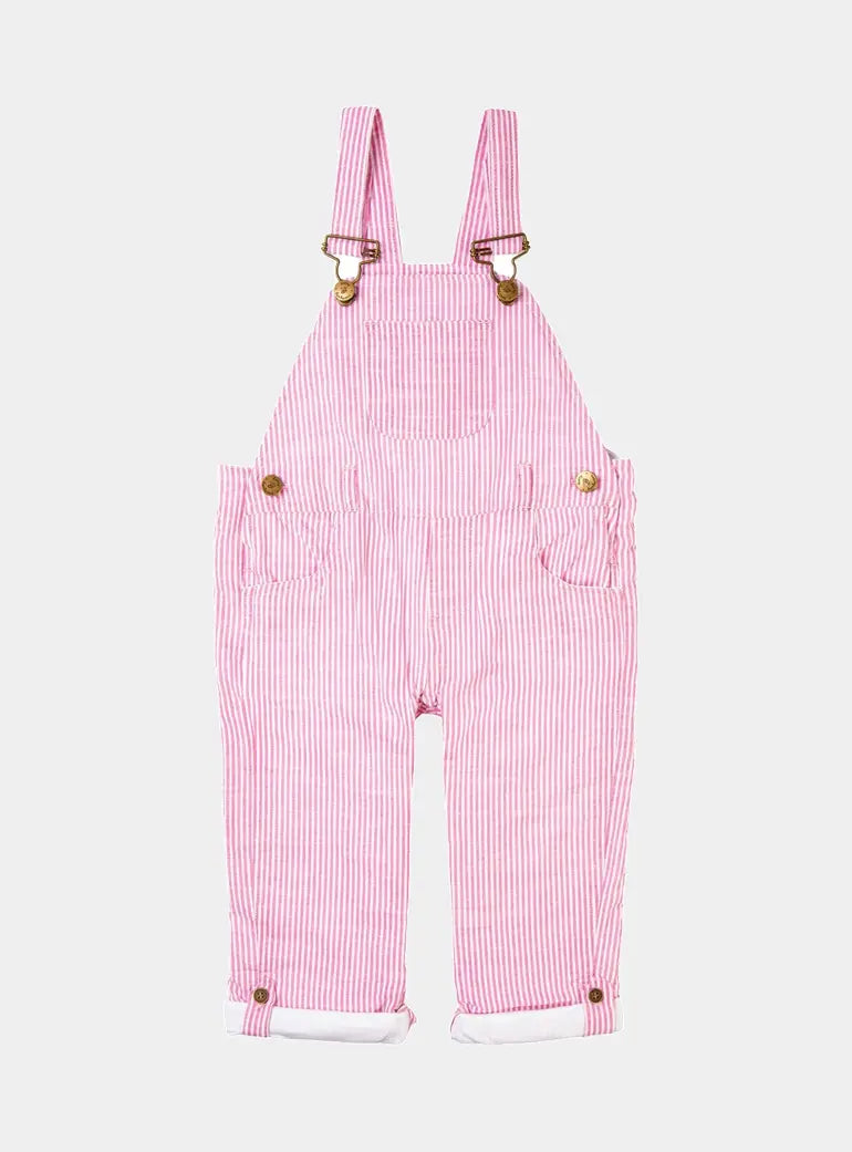 Fuchsia Seersucker Dungarees Dotty Dungarees