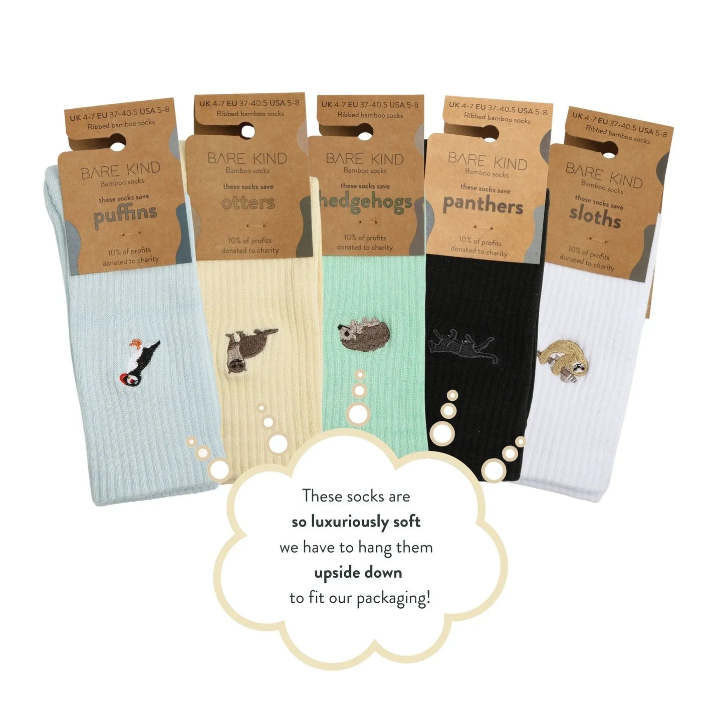 Full Ribbed Bundle 5 Pack Bamboo Sock Set Bare Kind