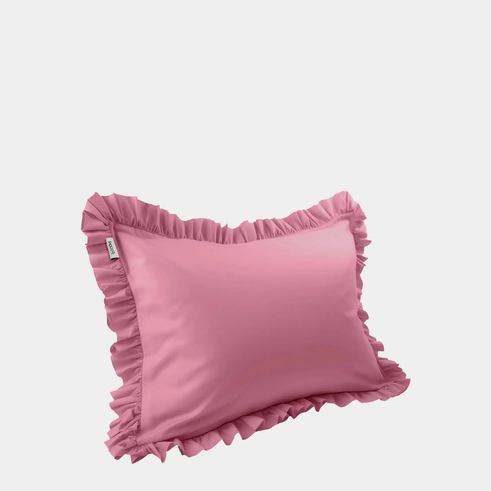 Full-Size Cotton Ruffled Pillowcase, Bubblegum Pink Snooozeworld