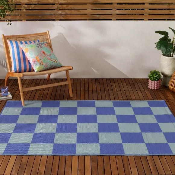 Furn Checkerboard Indoor Outdoor Rug Dunelm