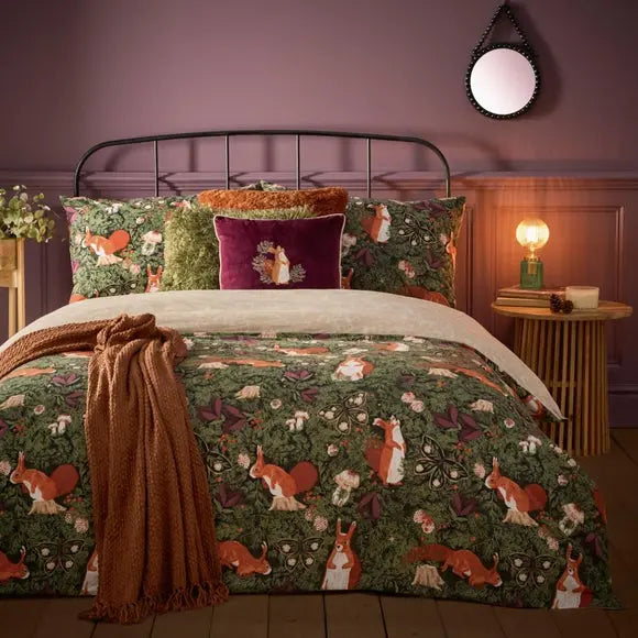 Furn Pineberry Forest Reversible Duvet Cover and Pillowcase Set Dunelm