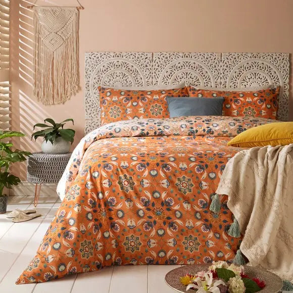 Furn. Folk Flora Reversible Duvet Cover and Pillowcase Set Dunelm