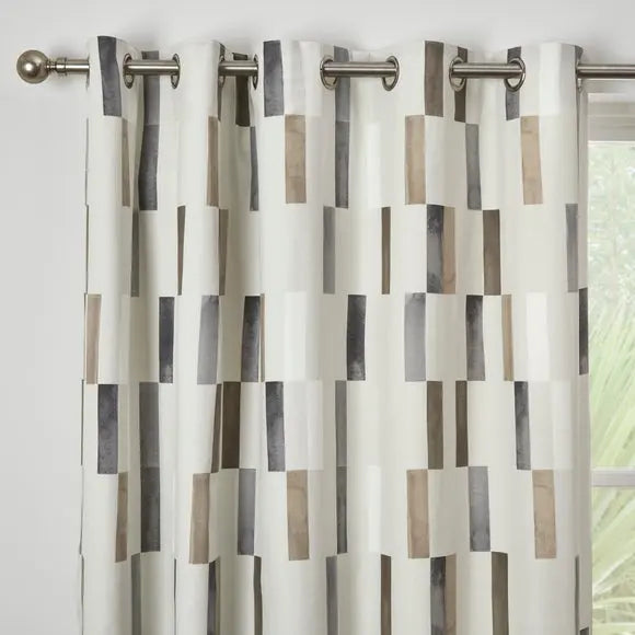 Fusion Oakland Cotton Eyelet Curtains Dunelm