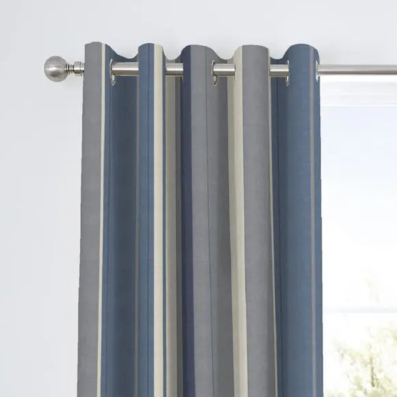 Fusion Whitworth Striped Eyelet Curtains Dunelm