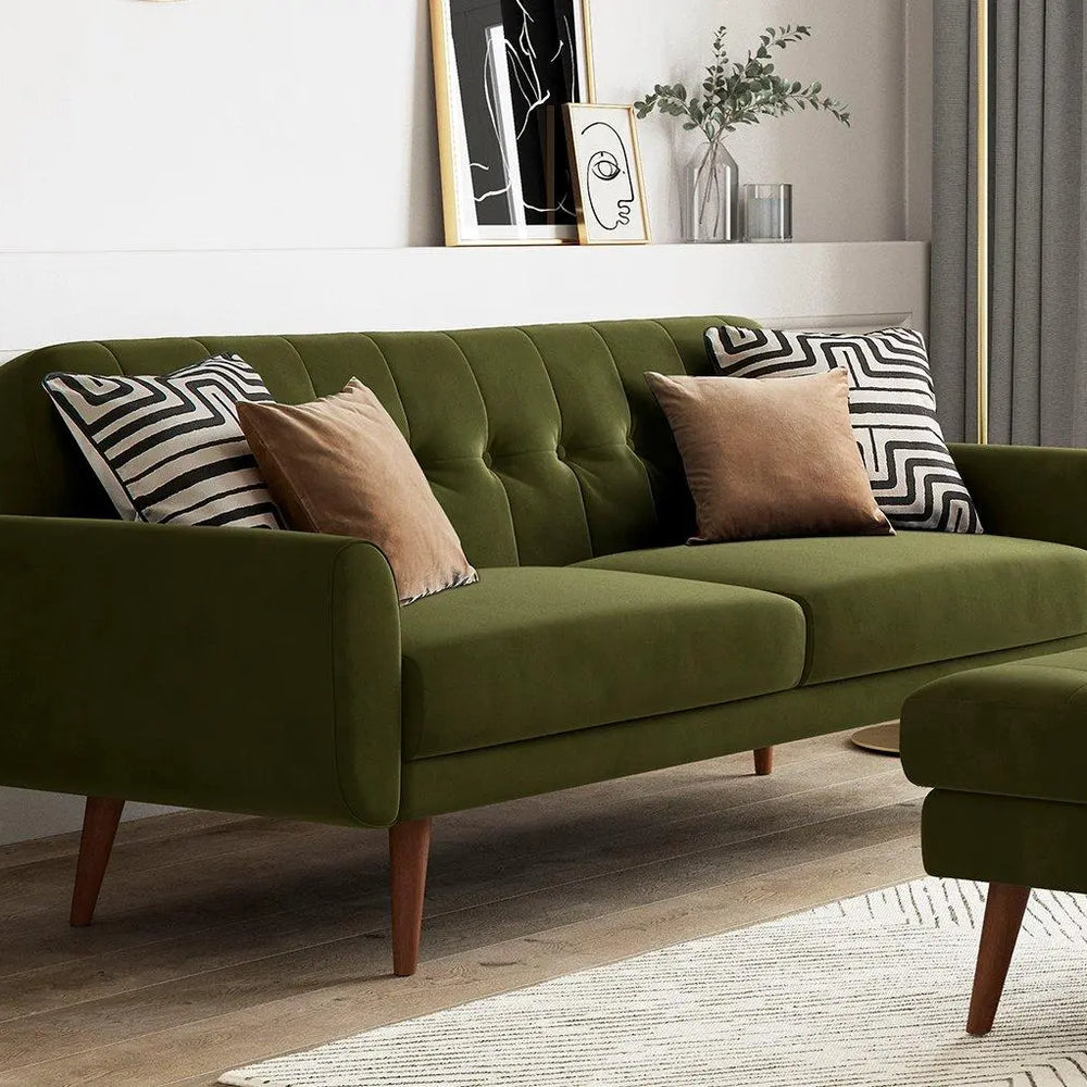Gallway 3 Seater Sofa Bed - Navy Velvet - Blue Dreams