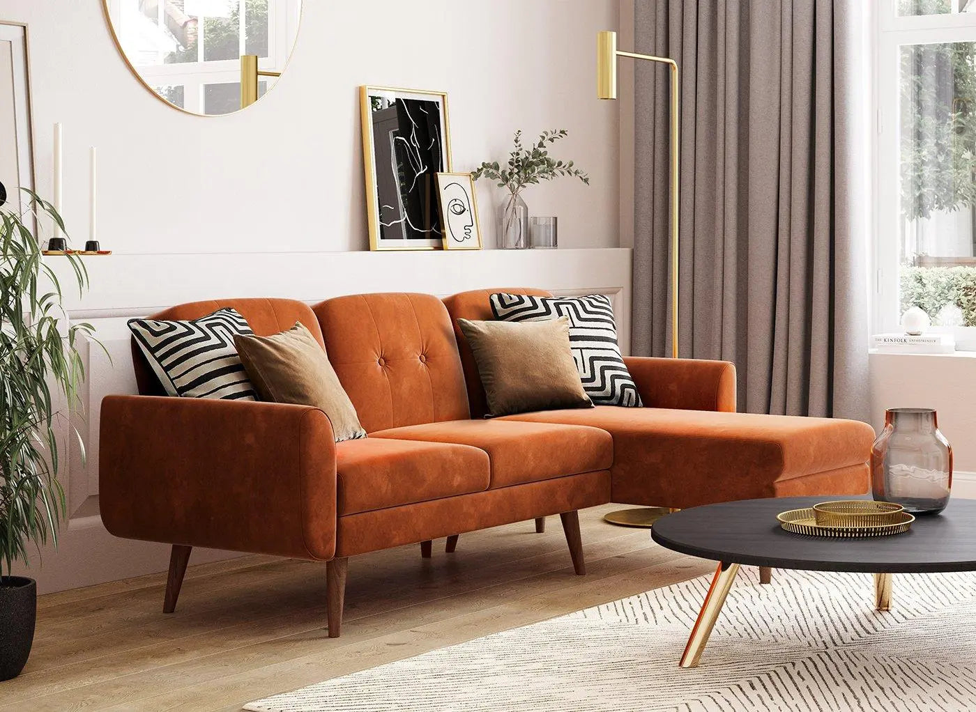 Gallway Navy 3 Seater Corner Sofa Bed - Blue Dreams