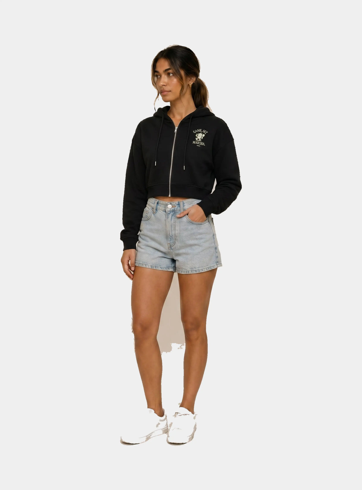 Game, Set, Matcha Cropped Hoodie Padelism