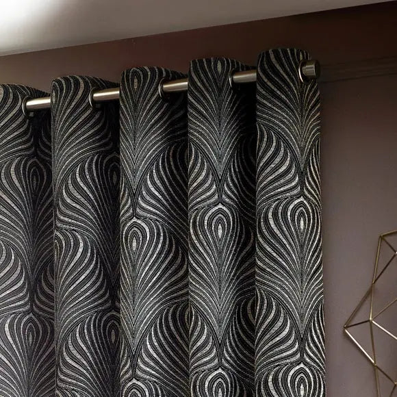 Gatsby Black Eyelet Curtains Dunelm