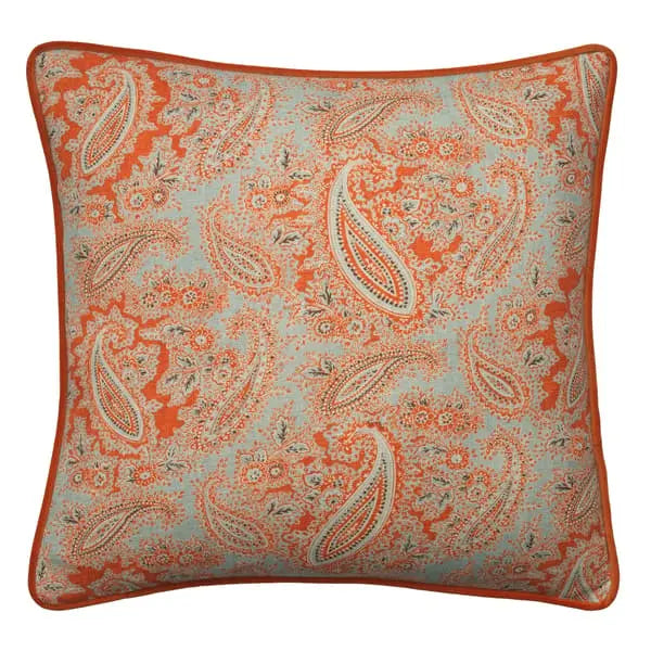 Gazebo Duck Egg, Sustainable Feather, Cushion Eco-conscious & Linen & Linen Blend Paisley Andrew Martin