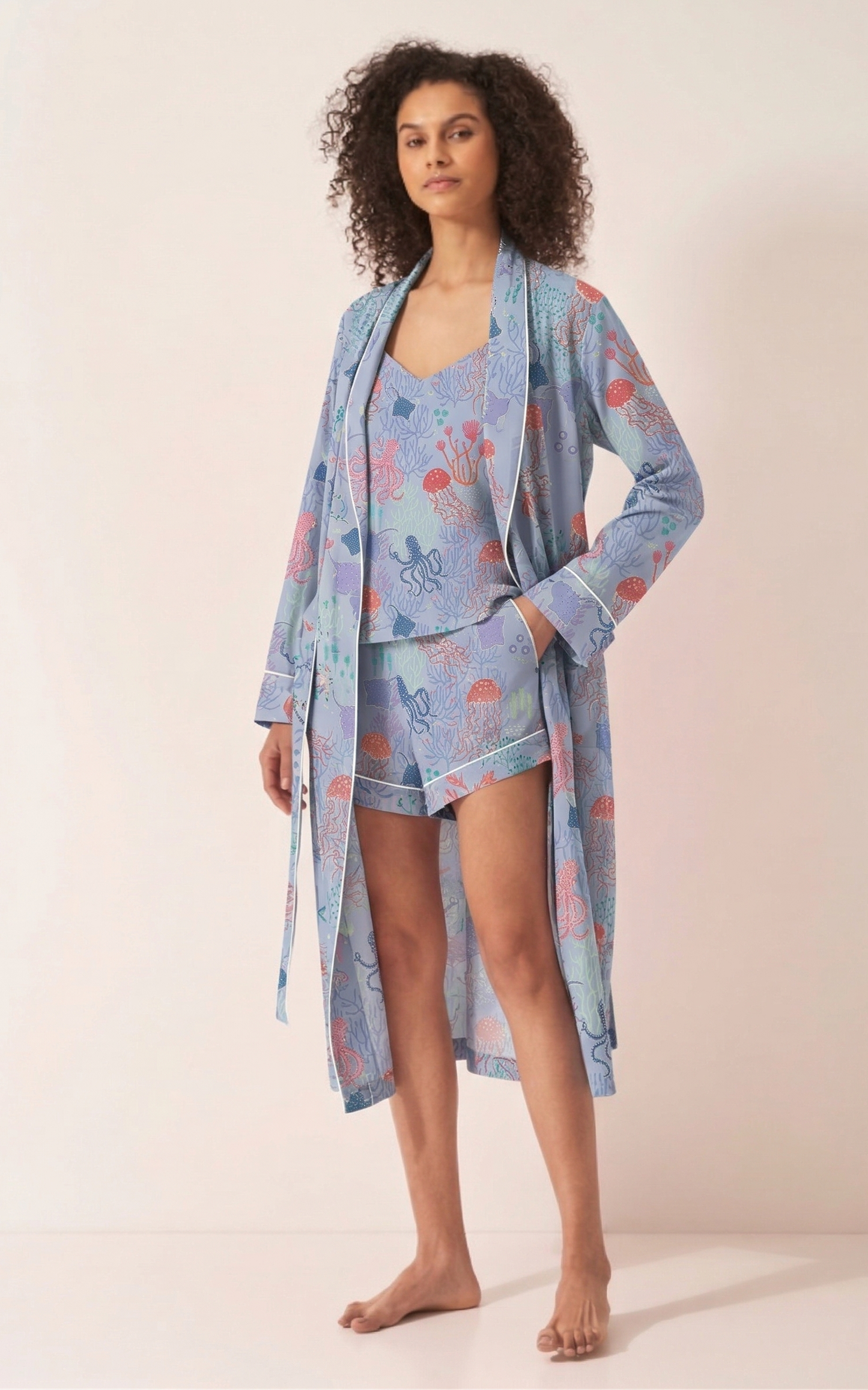 Blue Sea Cotton Robe Myza