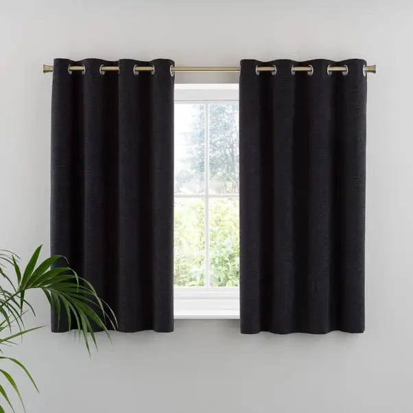 Genoa Chenille Blackout Eyelet Curtains Dunelm