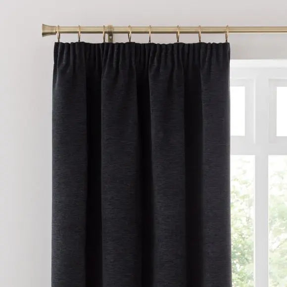 Genoa Chenille Blackout Pencil Pleat Curtains Dunelm