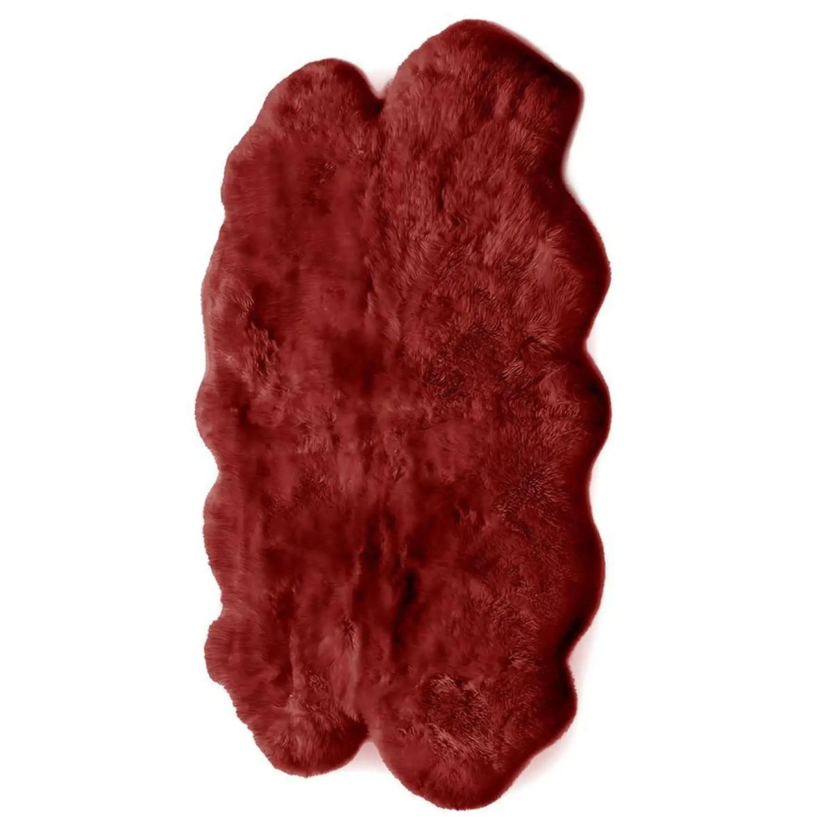 Genuine Berry Red Sheepskin Faux Fur Rug – Myza