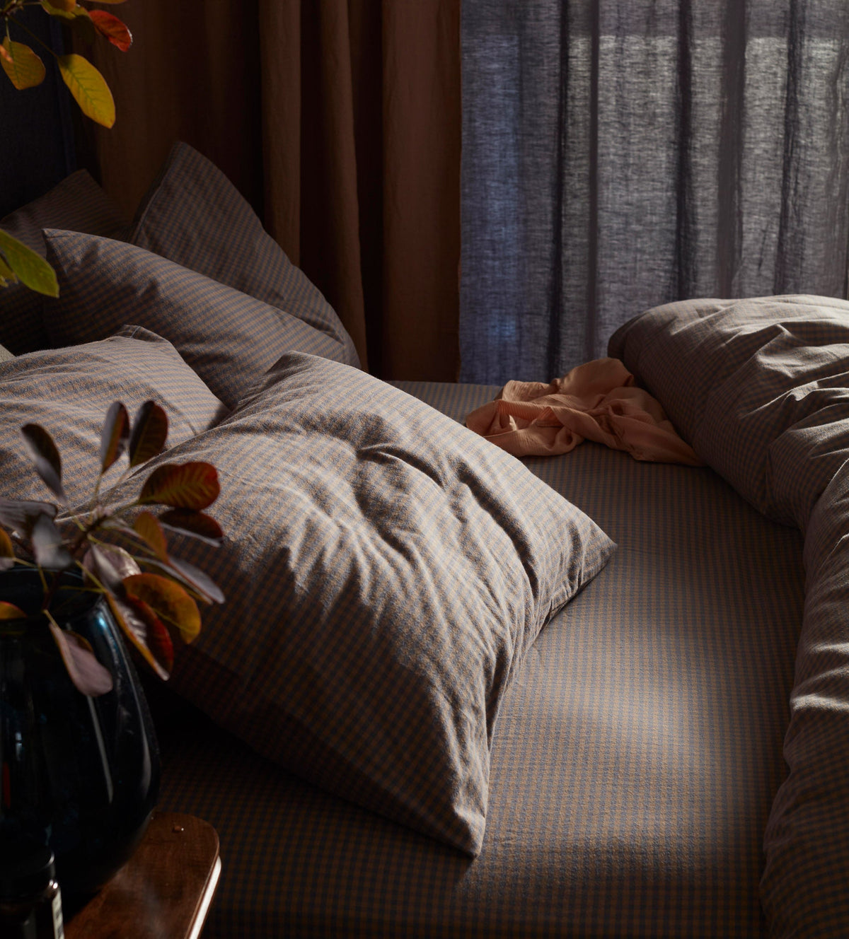 Georgie Gingham Brushed 100% Organic Cotton Fitted Sheet - The Secret Linen Store