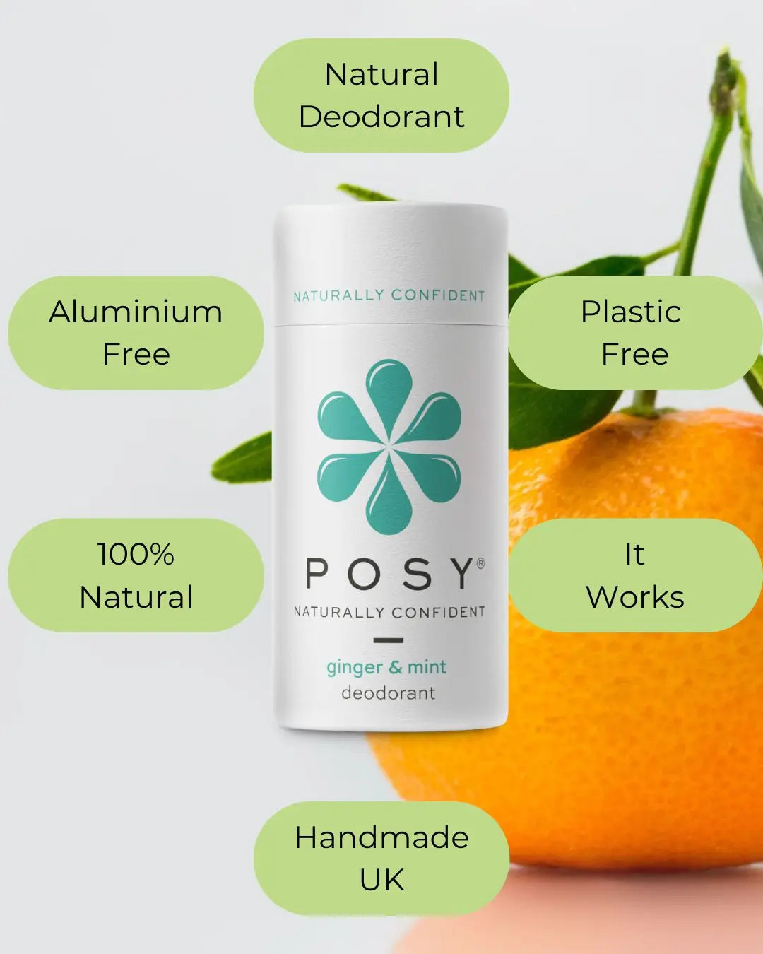 Ginger & Mint Deodorant Posy London Natural Deodorant, Skin & Hair Products