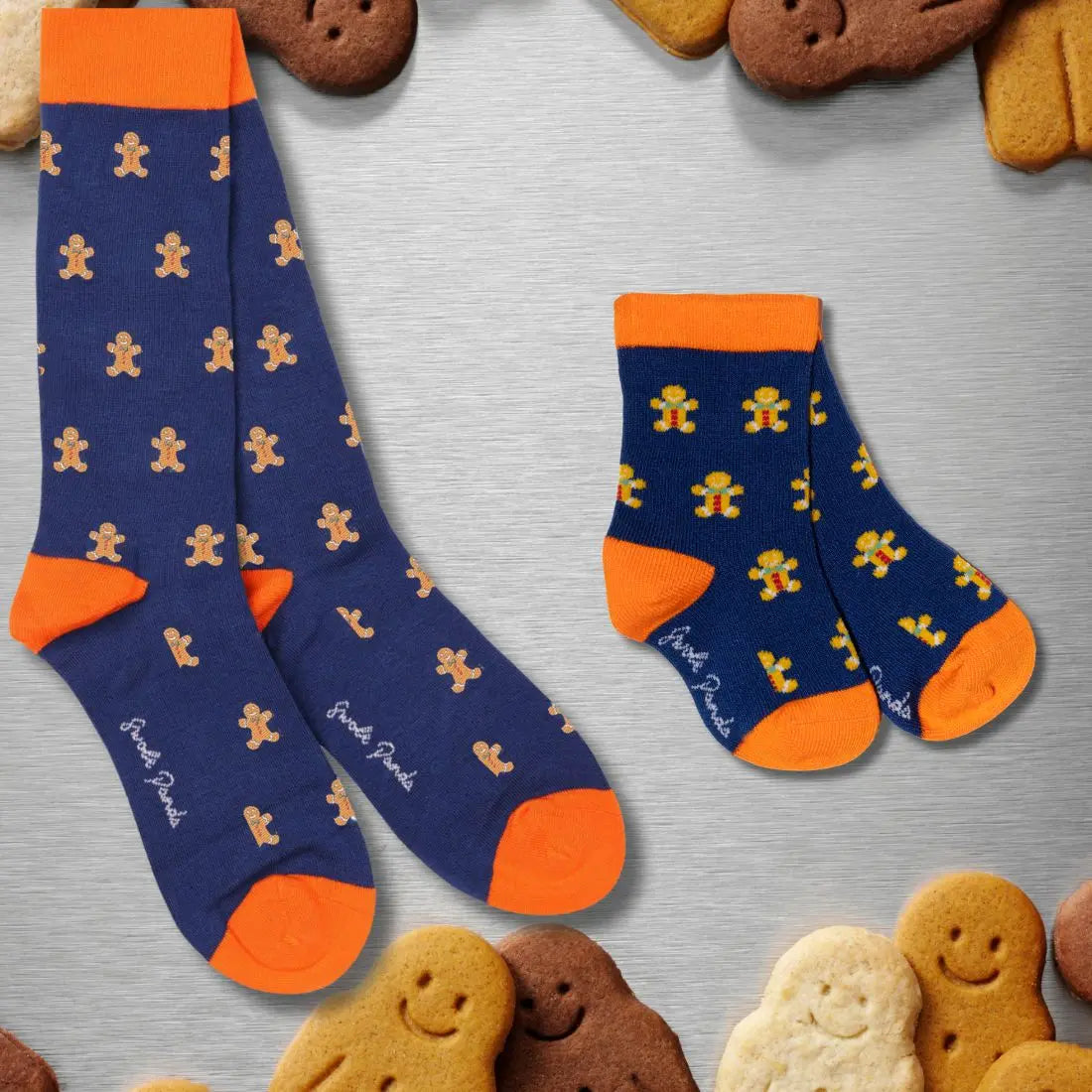 Gingerbread Men Matching Bamboo Socks (Adult & Child) Swole Panda
