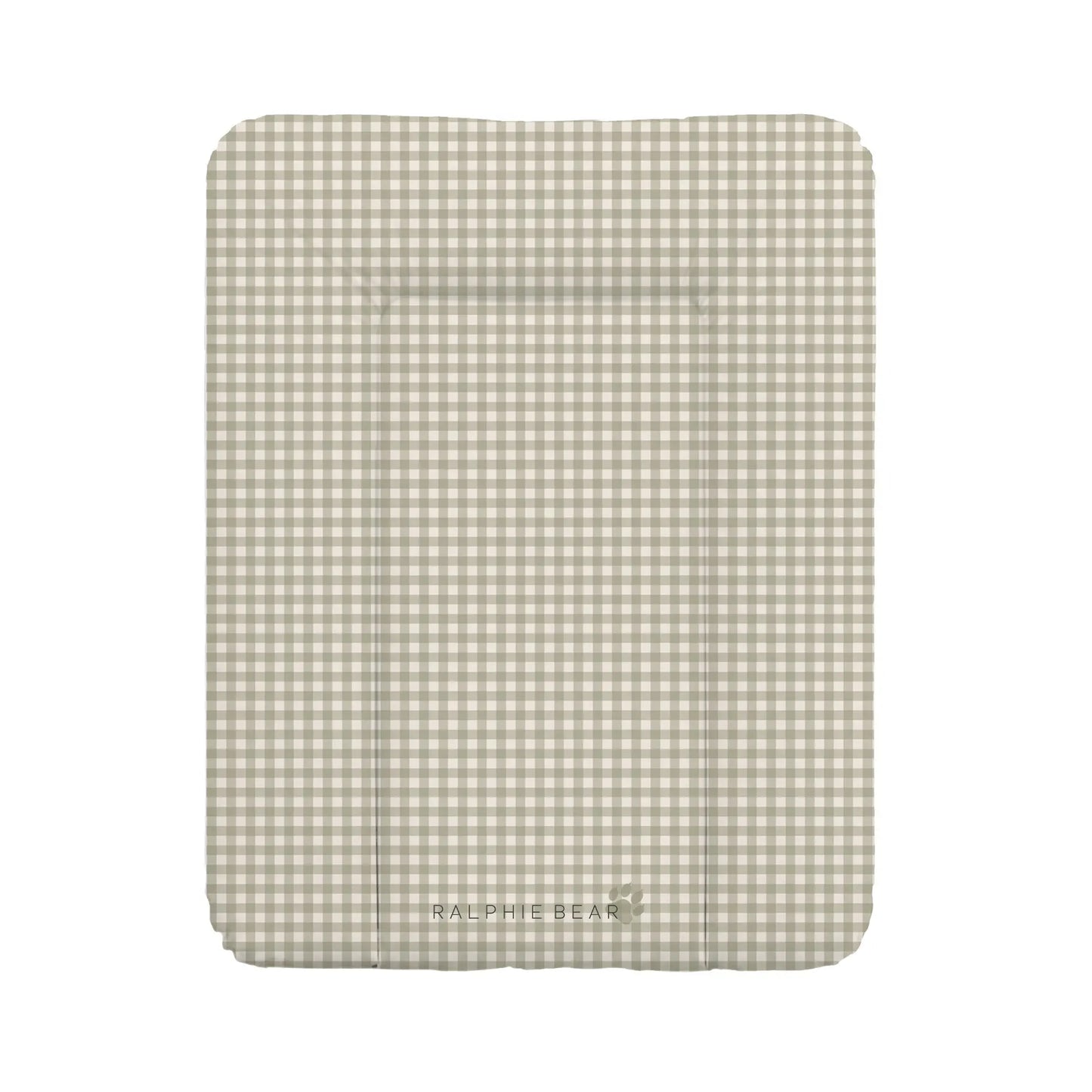 Gingham Sage Comfort Changing Mat Ralphie Bear