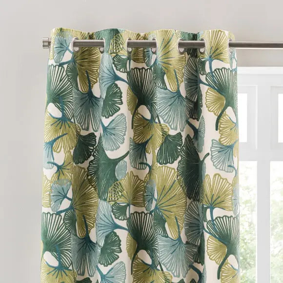 Gingko Cut Velvet Eyelet Curtains Dunelm