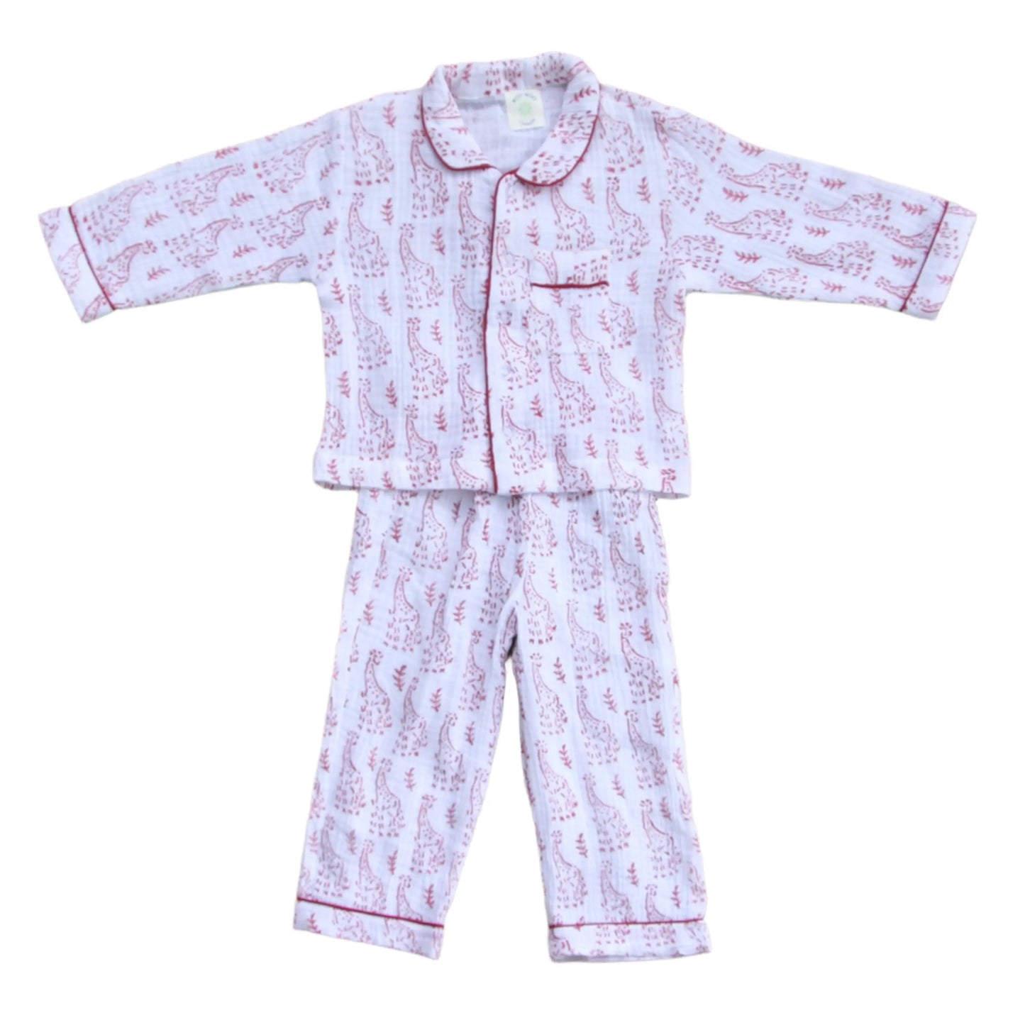 Giraffe Organic Muslin Children's Pyjamas Woo Woo London