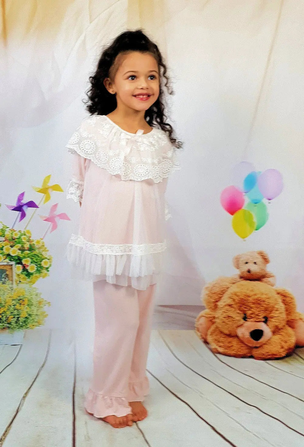 Girls Flowy Lace Pyjama Trouser Set BEAU KiD