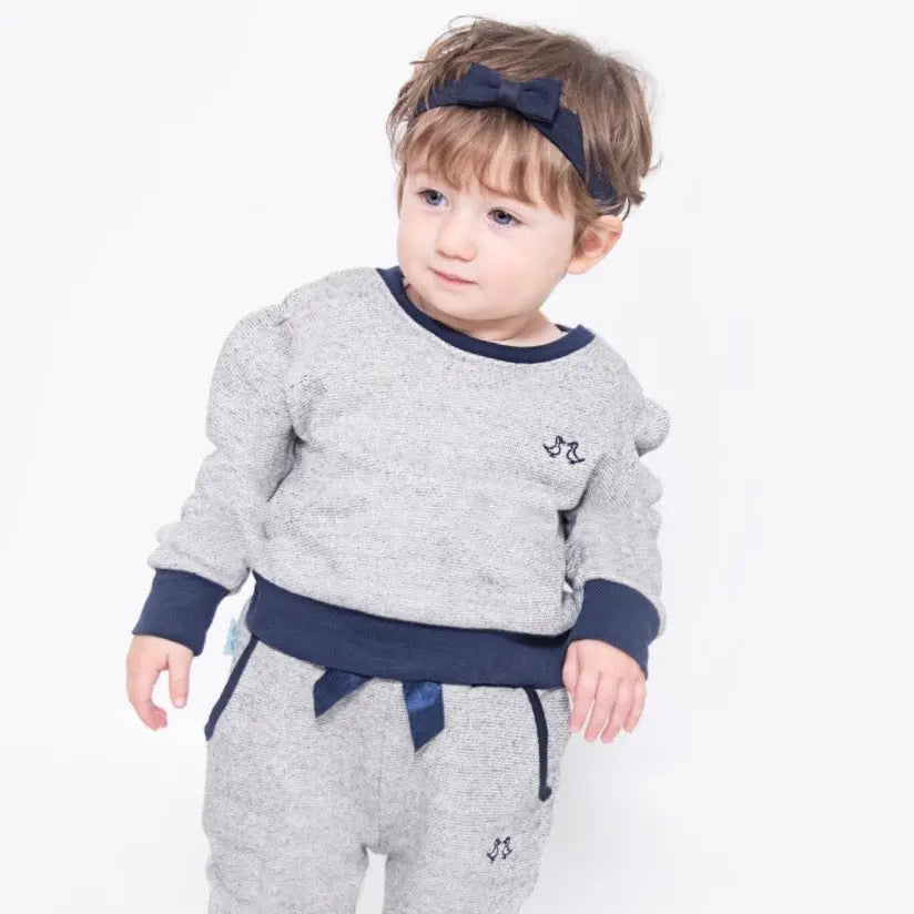 Girls Grey Jersey Lounge Set Luca and Rosa