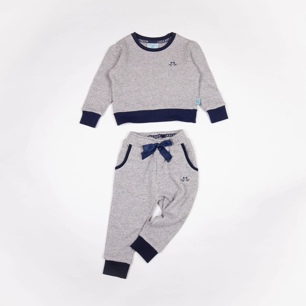 Girls Grey Jersey Lounge Set Luca and Rosa