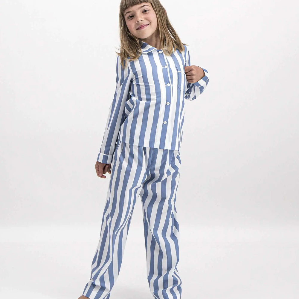 Girls Long Pyjamas - Beach Stripe Woodstock Laundry