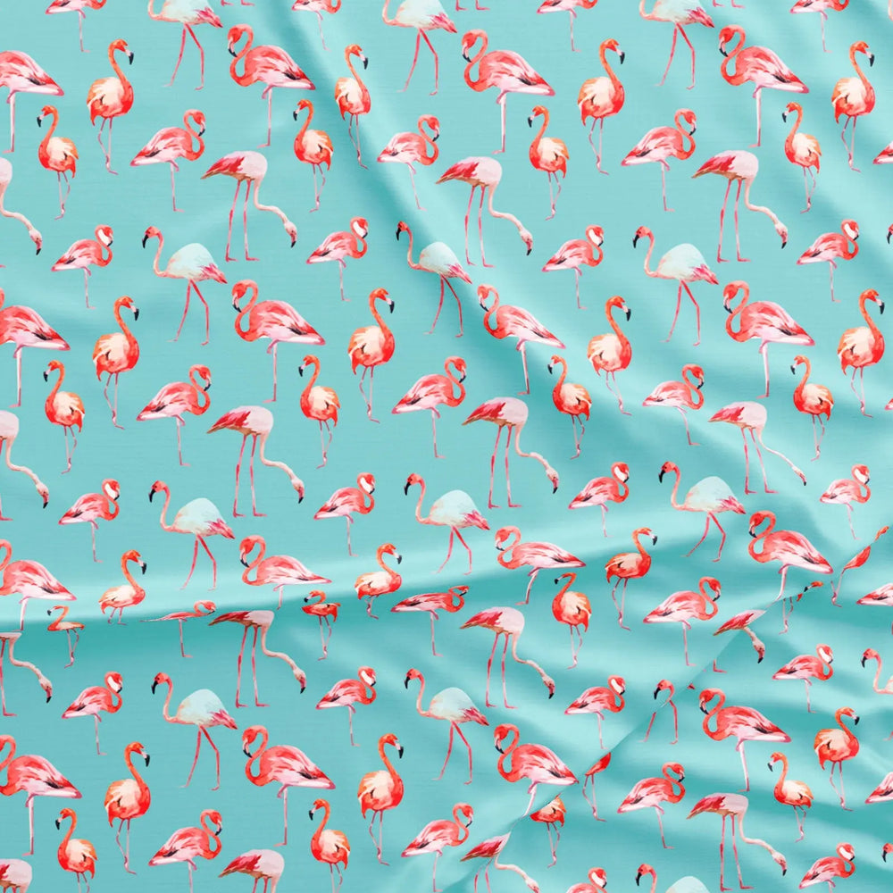 Girls Long Pyjamas - Blue Flamingos Woodstock Laundry