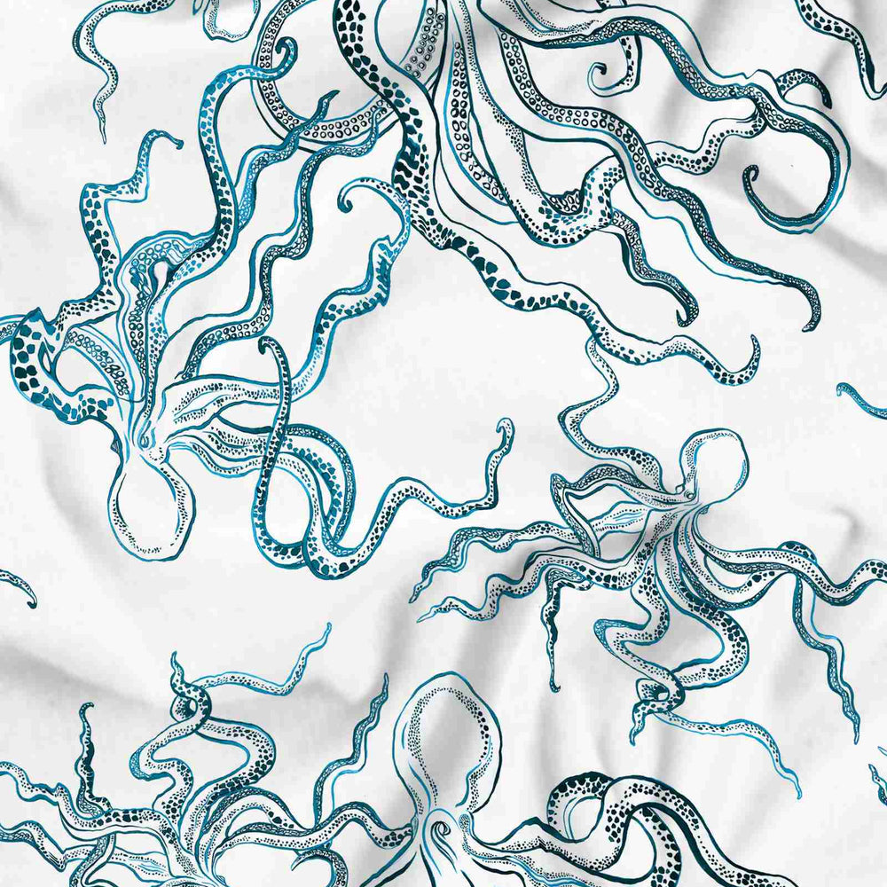 Girls Long Pyjamas - Octopus Indigo Woodstock Laundry