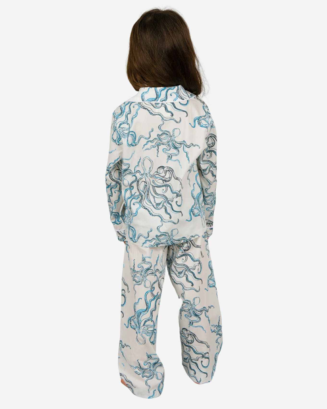 Pyjama Octopus Girls Long Pyjamas - Octopus Indigo – Myza