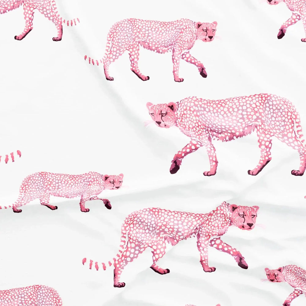Girls Long Pyjamas - Pink Cheetah Woodstock Laundry
