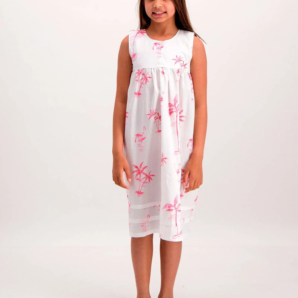Girls Nighty - Pink Palms Woodstock Laundry