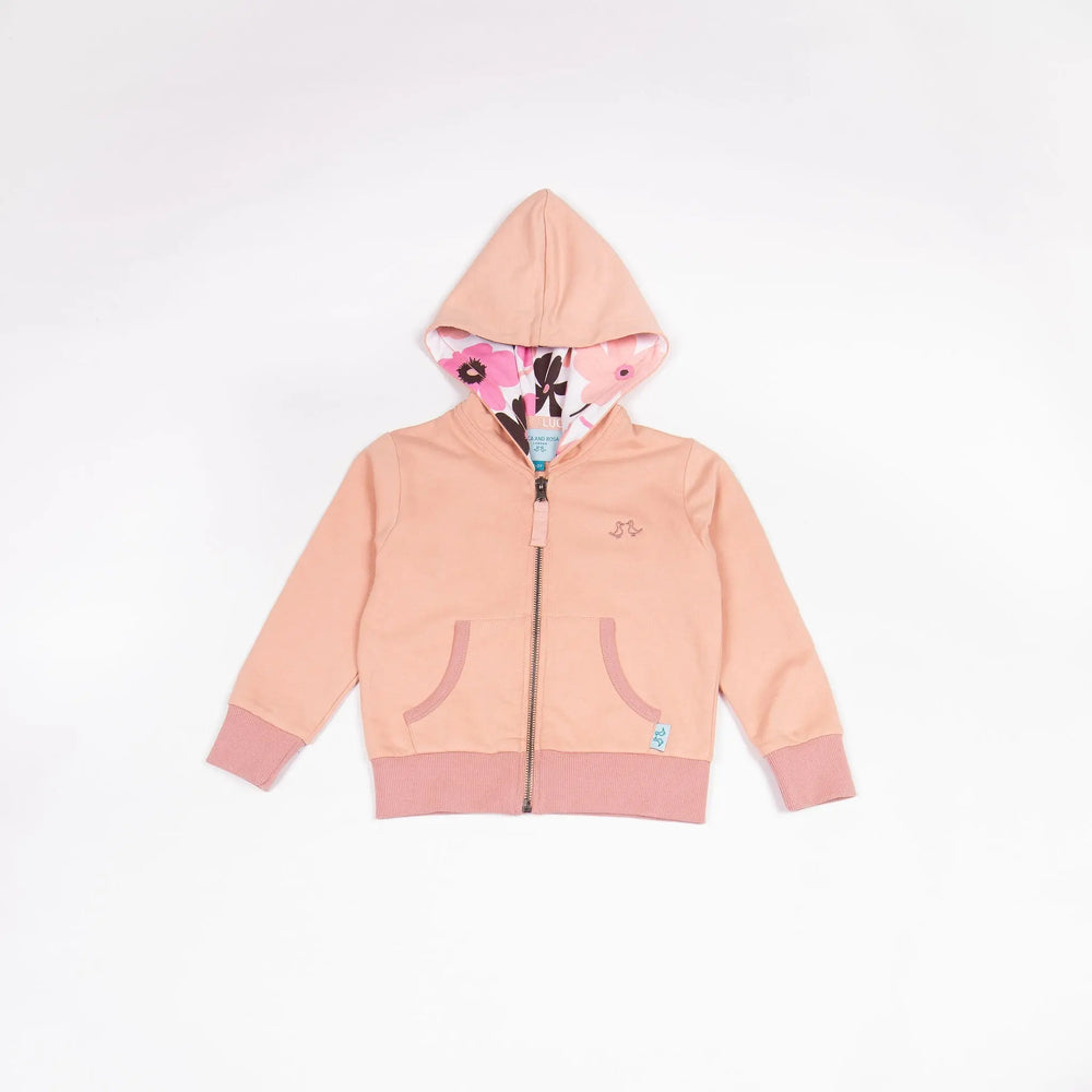 Girls Pink Jersey Lounge Hoodie Luca and Rosa