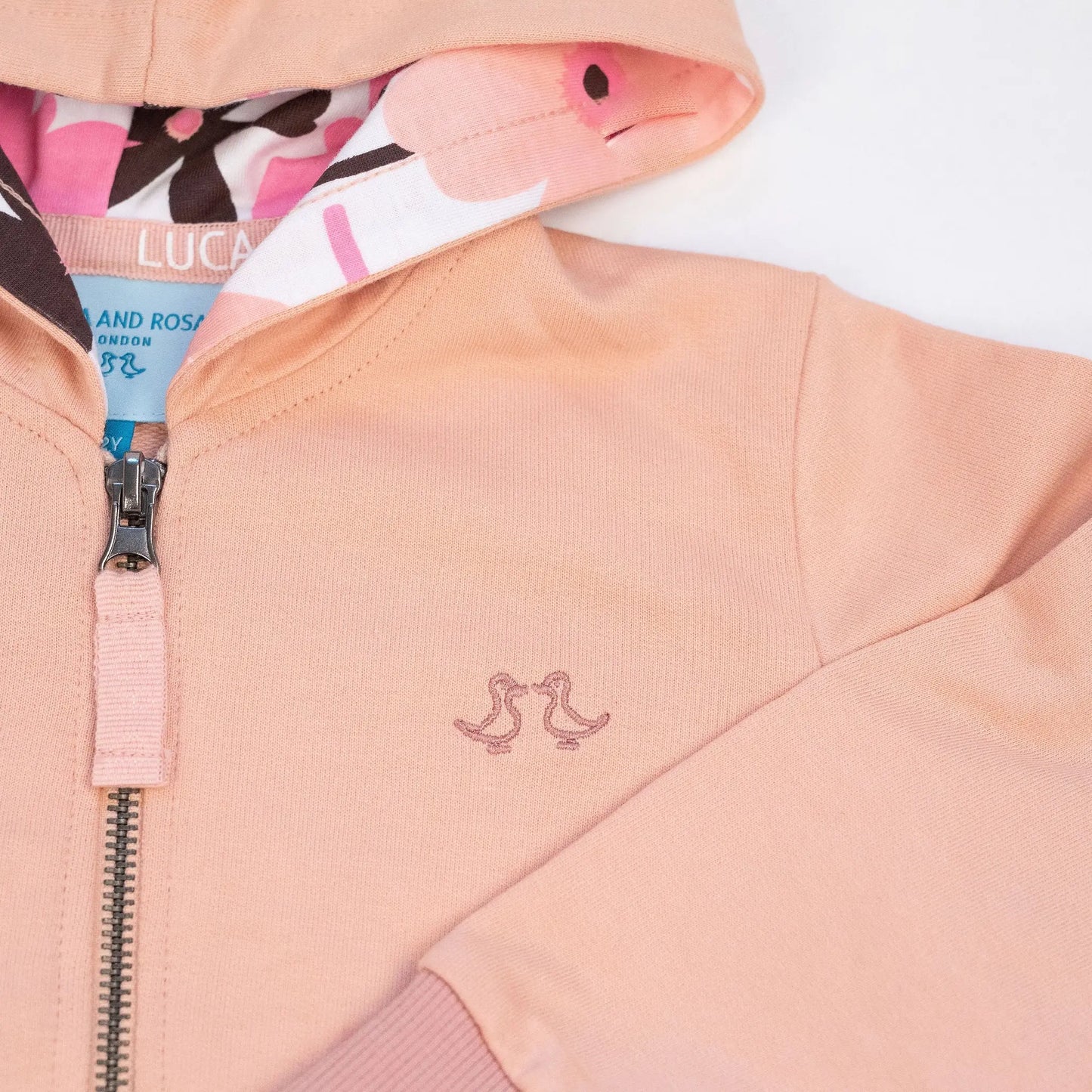 Girls Pink Jersey Lounge Hoodie Luca and Rosa